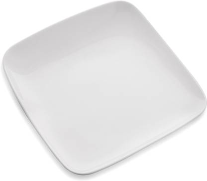 Homesake White Fine Porcelain Square Small Serving Platter, Set Of 2, Bone China For Snacks, Fruits Tray