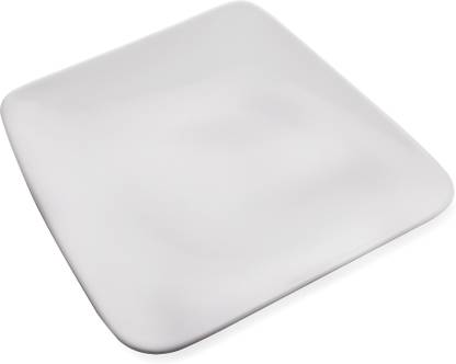 Homesake White Fine Porcelain Serving Square Platter 10", White Serving Tray for Chips, Nachos, Pasta Tray