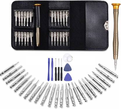 Corslet Screwdrivers, 25 in 1 Repair Kit, Screwdriver Set with Case, With Mobile Opening Tool Professional Opening Tools for Mobile Laptop Glasses Precision Screwdriver Set