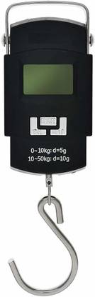 Amikan Portable Electronic Digital Weighing Plastic Hanging Scale for Travel Luggage (50 Kg, Black) Weighing Scale