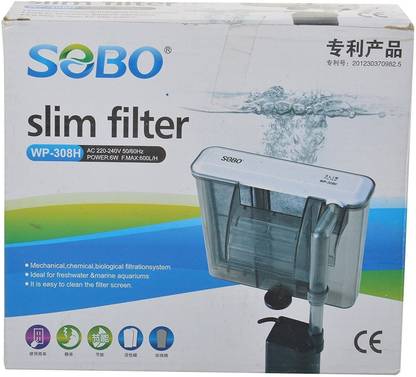 SOBO WP-308H Slim Filter | Power : 6W | Output : 600L/H Sponge Aquarium Filter