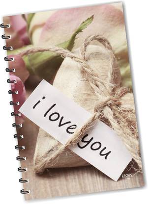 ESCAPER I Love You Diary (RULED), Love Diary, Designer Diary, Journal, Notebook, Notepad A5 Diary Ruling 160 Pages