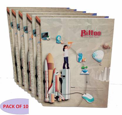 Bittoo Public School Exercise Book Soft Cover (104 Pages) - Pack of 10 (1401) Regular Notebook 104 Pages