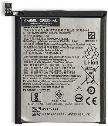 Kaeel Original Mobile Battery For  Lenovo K8 Note BL270