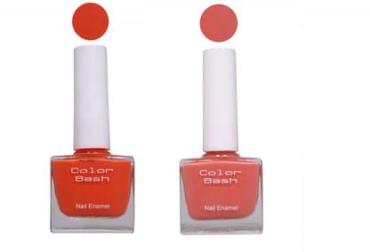 Color Bash Nail Enamel (Precious Orange, Petals Shade)- Pack of 2 Precious Orange, Petals Shade