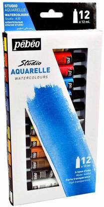 PEBEO Studio Aquarelle Fine Watercolours - Set of 12 Colours in 12 ML Tubes