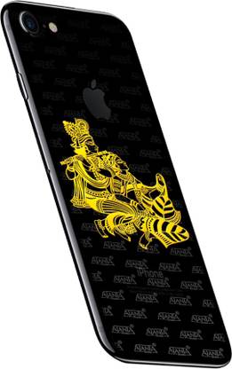 Super Ajanta 5 cm Lord Radhakrishna 24k gold plating 3D Mobile sticker (Pack of 2) Self Adhesive Sticker