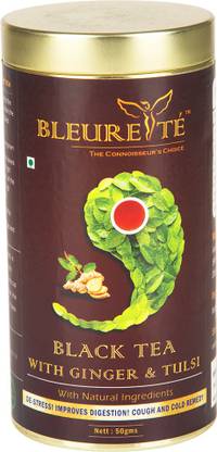 Bleuretté Loose Black Tea with Ginger and Tulsi Ginger, Tulsi Black Tea Tin