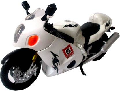 Kaizen Enterprises Tiger Knight Moto Metal diecast sports Bike model Scale 1:18 (White)