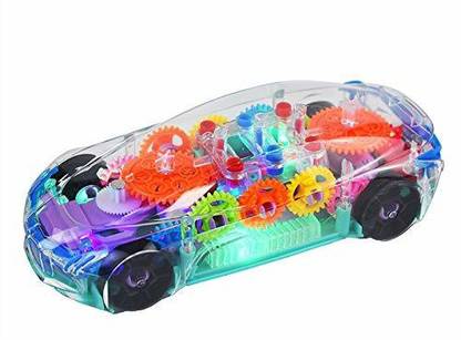 svsfashion New 360 Degree Rotating Transparent Concept Racing Car with 3D Flashing Led Light Music for Kids 3+Ages , Electric Cars Toys for Children Kids Toys Gift (Multicolor, Pack of: 1)