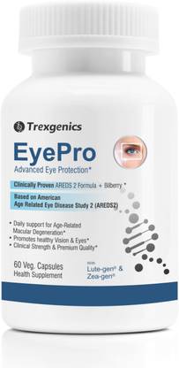 Trexgenics EyePro AREDS-2 Lutein, Zeaxanthin, Vit.C, E, Zinc & Copper, Bilberry (60 Vcaps)