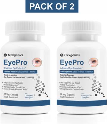 Trexgenics EyePro AREDS-2 Lutein, Zeaxanthin, Vit.C, E, Zinc & Copper, Bilberry (60 Vcaps)