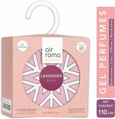 Airroma Lavender Hue Car Freshener Blocks Lavender Hue Gel Air Freshener 110 g - Floral Fragrance for Car, Bathroom, Office & Home, Water Based Perfumed Gel Air Fresheners