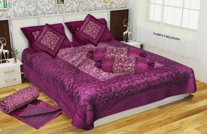 Yashvi Creations Satin King Sized Bedding Set