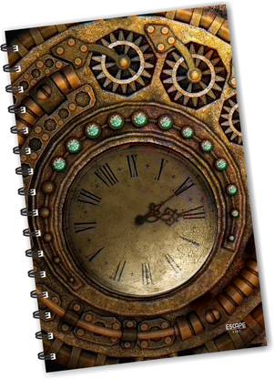 Escape Golden Clock Diary (Unruled), Vintage Diary, Designer Diary, Journal, Notebook, Notepad Notepad A5 Diary Unruled 160 Pages