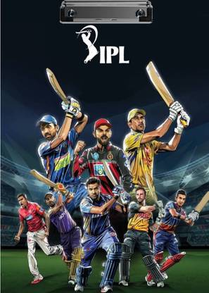 Pokal IPL Cricket Examination Pad/Writing Pad/Clip Board/ Stationery (Set of 1, Multicolor)