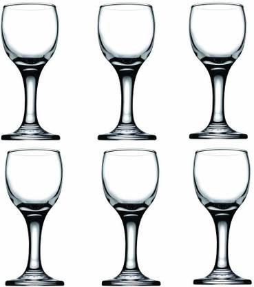 AKKY ENTERPRISE (Pack of 6) 30 ML Unique Mini Wine Shot Glasses Set of 6 Glass Set Whisky Glass