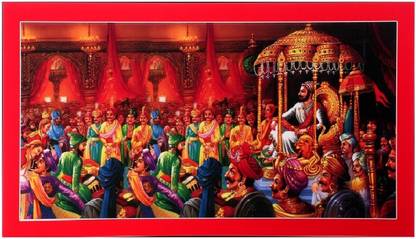Shivaji Maharaj Rajyabhishek Sticker Poster Big Without Frame (2.50 X 5 Feet) Wall Art Decor Fine Art Print