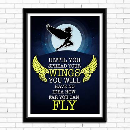 Designer Wall Poster "Until you spread your wings you will have no idea how far you can fly" | Size ( 45 cm x 30 cm ) | Multicolor Print | Single Design Photographic Paper