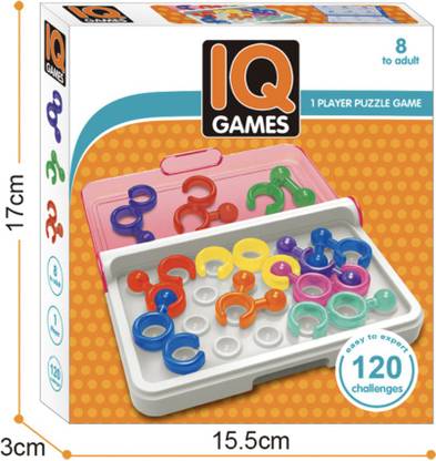IntelloPlay IQ Games Puzzle (Circular Block Puzzles) | Travel Game for Kids and Adults | Cognitive Skill-Building Brain Game - Brain Teaser for Ages 8 & Up | 120 Challenges in Travel Friendly Case