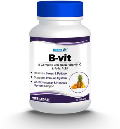 HealthVit B-VIT Vitamin B complex with bioton, Vitmain C and Folic acid