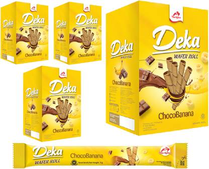 Dua Kelinci Deka Wafer Roll Choco Banana (24x9g) Wafer Rolls