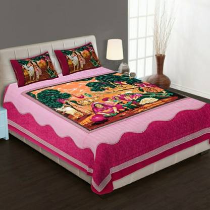151 TC Cotton Double Jaipuri Prints Bedsheet