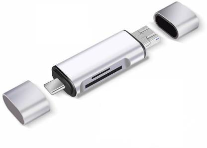 spincart Card Reader, 3-in-1 USB 3.0, USB C, Micro USB Card Reader SD, Micro SD, SDXC, SDHC, Micro SDHC, Micro SDXC Memory Card Reader for MacBook PC Tablets Smartphones Card Reader