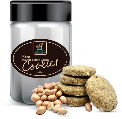 LEANBEING Keto Peanut Butter Cookie (250grams) | Ultra Low carb | Keto Friendly Snack | Gluten Free | Zero Sugar Assorted Biscuit