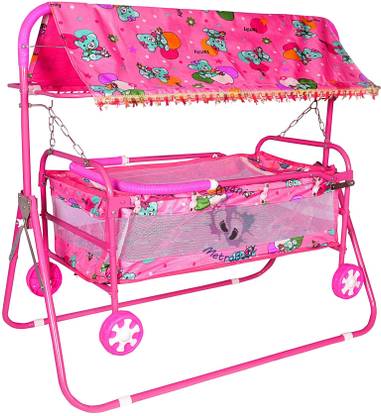 Avani MetroBuzz Baby Pink Bassinet, Cradle and stroller with mosquito Net Pink Bassinet