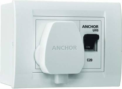 Anchor By Panasonic 20 Amps Modular AC Box with Single Pole MCB enclosure 98488 MCB