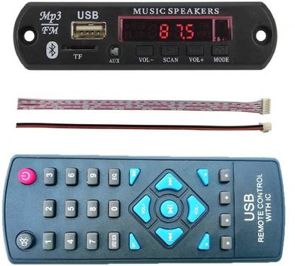 Creative Technologies Amplifier Board Bluetooth FM USB AUX Card MP3 Stereo Audio Player Decoder Module Kit for Amplifier Board with High Quality Remote Electronic Components Electronic Hobby Kit