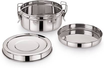 NEELAM Round Double Decker Lunch Box-450 ml - 8 1 Containers Lunch Box