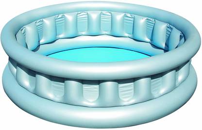 ASH Bestway Inflatable Space Ship Pool with Easy-to-Use Drain Valve and 3 Air Chambers, 5ft, Silver and Blue Inflatable Swimming Pool