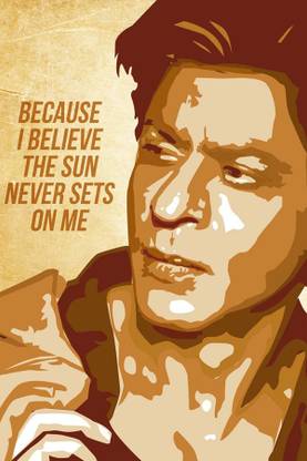 SRK Shahrukh Khan Painting Poster Waterproof Canvas Print for Home Decor || bt1421-2 Fine Art Print