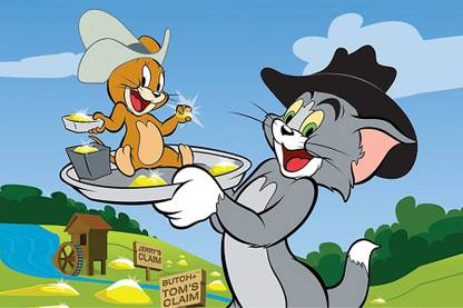 Tom and Jerry cartoon Painting Poster Waterproof Canvas Print for Kids Room,Home Decor || bt1391-1 Fine Art Print