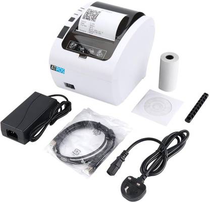 ATPOS AT-402 80mm (3 Inches) Direct Thermal Printer | Auto Cutter | ESC/POS Print Billing (USB+LAN) (White) Thermal Receipt Printer