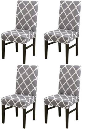 HOUSE OF QUIRK Polyester Checkered 1 Seater Chair Cover
