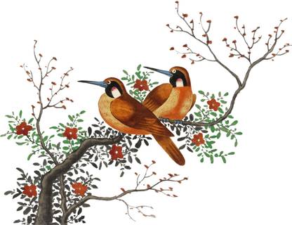 DivineDesigns 51 cm Sparrow Birds Sticker ( Size :- 66 X 51 cm ) Self Adhesive Sticker