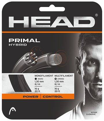 HEAD Primal Hybrid Tennis Racquet String 16L (Anthra) 16 Tennis String - 6.1 m