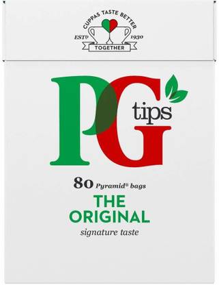 PG Tips Pyramid Black Tea Bags 80's Unflavoured Black Tea Box