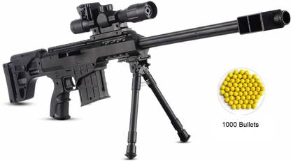IndusBay 24 Inches PUBG Sniper Toy Gun Long Gun with 1000 Plastic Bullets , Big Size Army Toy Gun for Boys Guns & Darts