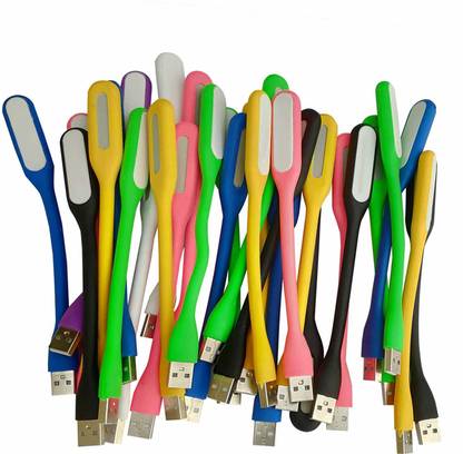 PickTheDeal Combo of 30 Flexible Portable Bendable Lamp USB LED Light (Torch Gadget) (Color May Vary) Flexible LED 30pic USB Cable
