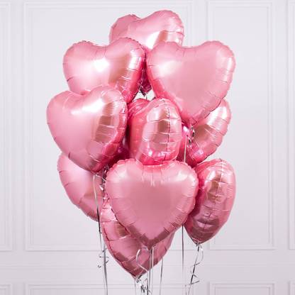 BashNSplash Solid 18" HEART FOIL BALLOON ROSE PINK (PACK OF 10) Balloon