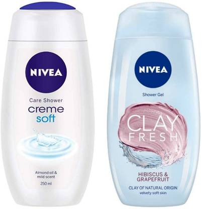 NIVEA CREAM SOFT (250 ML) + CLAY FRESH (250 ML) (PACK OF 2) #40