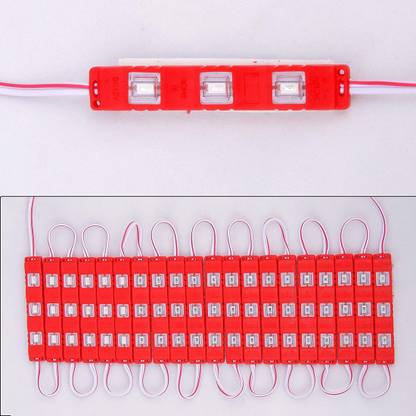 Satguru Sales 3 LED Strips 12V Waterproof 5630/5730 LED SMD Injection Module Red - 20 Module Display Lights Electronic Hobby Kit