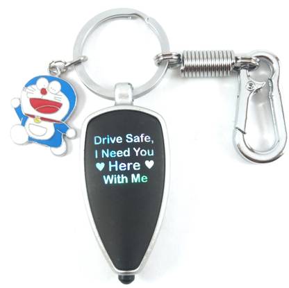Isk Mini Doremon Drive safe multi color lighting keychain Key Chain