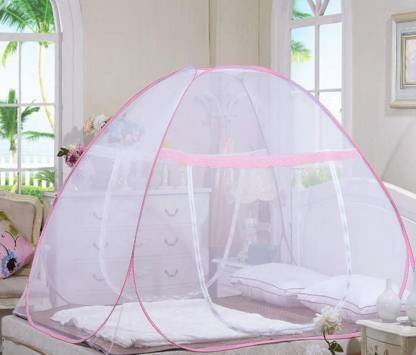 GlowSilk Polyester Adults Washable Polyester Adults DOUBLE BED Mosquito Net (pink) home Mosquito Net