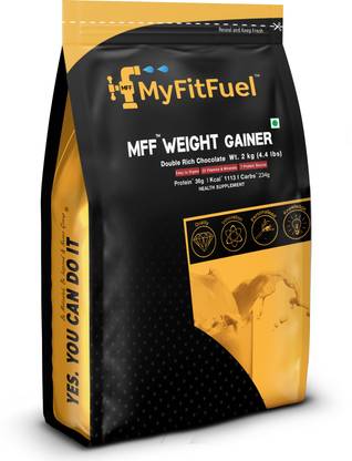 MyFitFuel MFF Weight Gainer 2 kg (4.4 lbs) Double Rich Chocolate Weight Gainers/Mass Gainers