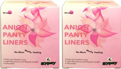 Gypsy Anti Bacterial Ultra Thin Cotton Anion Panty Liners / Set of 2 Packs-Each Pack Contains 30 Liners-Total 60 Pantyliner